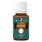 Young Living Rosemary Essential Oil 15ml bottle with a white label and green accents, showcasing the product on a clean background.