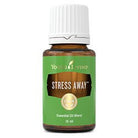 Young Living Stress Away essential oil 15ml bottle with label and dropper for aromatherapy and relaxation.