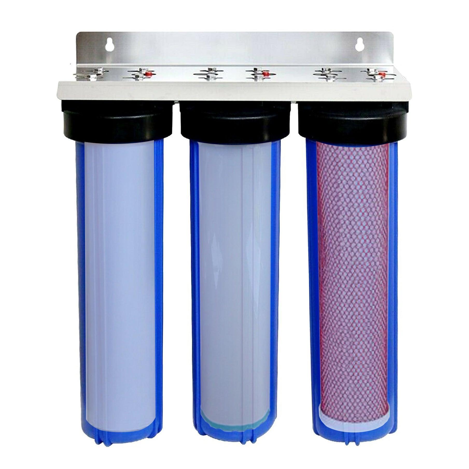 Fluoride Removal Replacement Filters Whole-Home Triple System 20" x 4.5" - Alkaline World