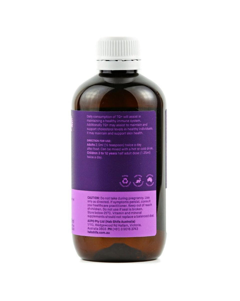 Hab Shifa TQ+ Organic Cold Pressed Black Seed Oil 250ml - Alkaline World
