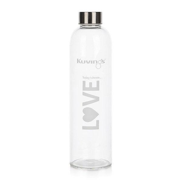 Love – NEW 1 Litre Glass Bottle with Stainless Steel Lid - Alkaline World