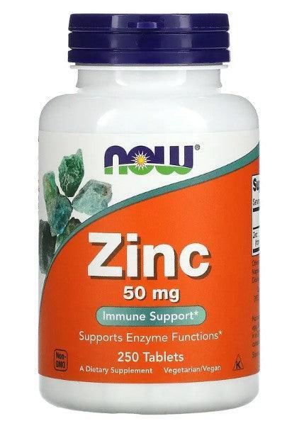 NOW Foods Zinc 50 mg, 250 Tablets - Alkaline World