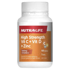 NutraLife High Strength Vitamin C + D + Zinc 60 Tablets - Alkaline World