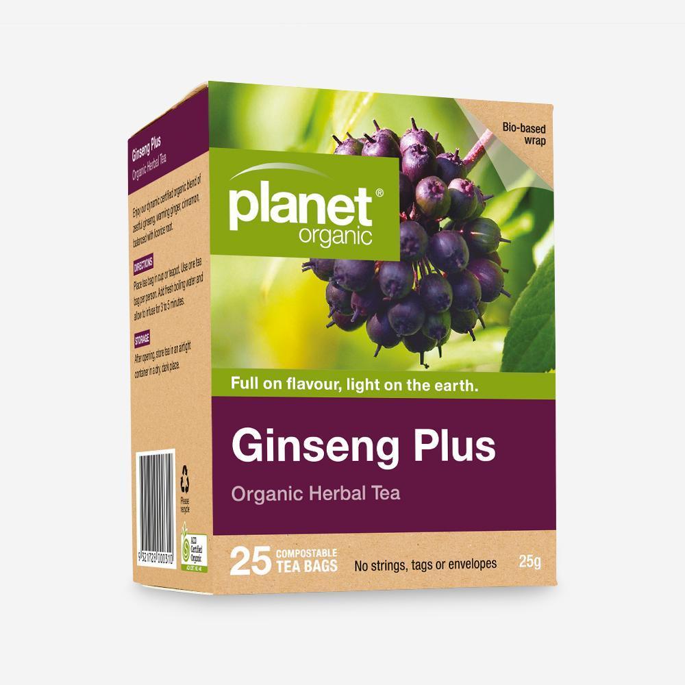 Planet Organic Organic Ginseng Plus Herbal Tea x 25 Tea Bags - Alkaline World