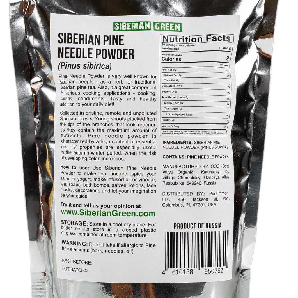 Siberian Green White Pine Needle Tea Loose Powder 200g Wild Harvested - Alkaline World